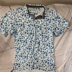 Floral Blue Polo Shirt for Men